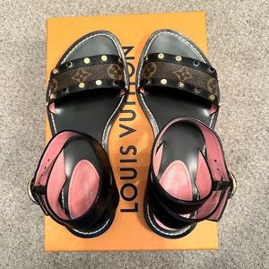 Louis Vuitton Ankle Wrap Sandals, Size 36 (US 6)